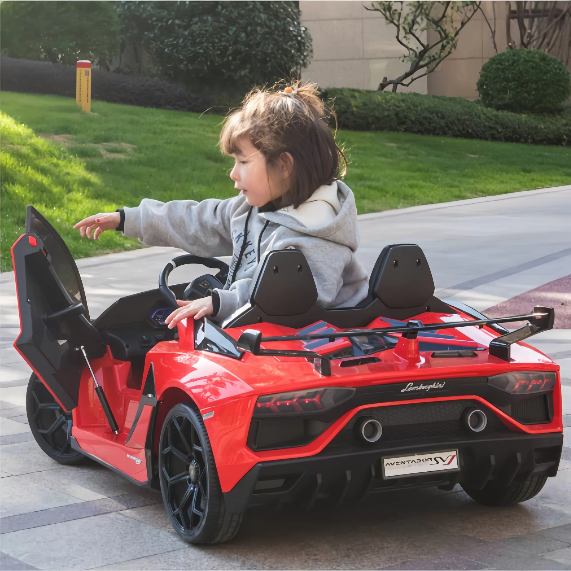 Official Licensed Lamborghini Aventador SVJ Kids Ride-On Car 12V/24V with Drift Function, 2.4G Remote Control, MP3 & Opening Doors