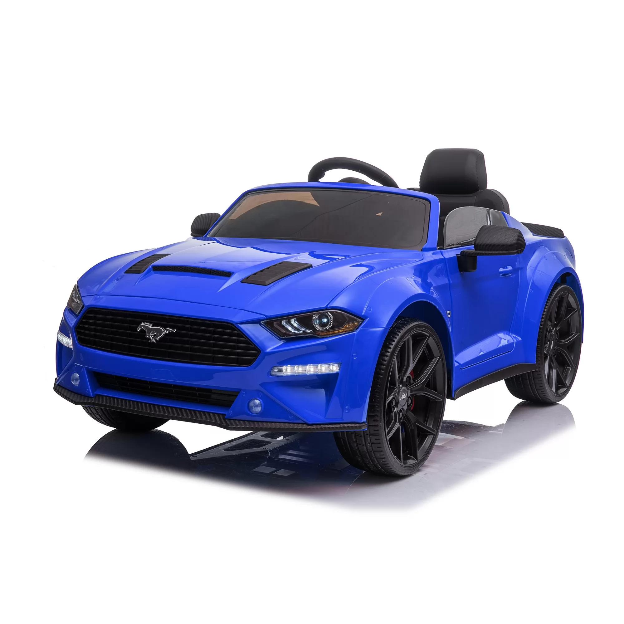 Official Licensed Ford Mustang Convertible Kids Ride-On Car 12V with 2.4G Remote, Opening Doors & Bluetooth Audio