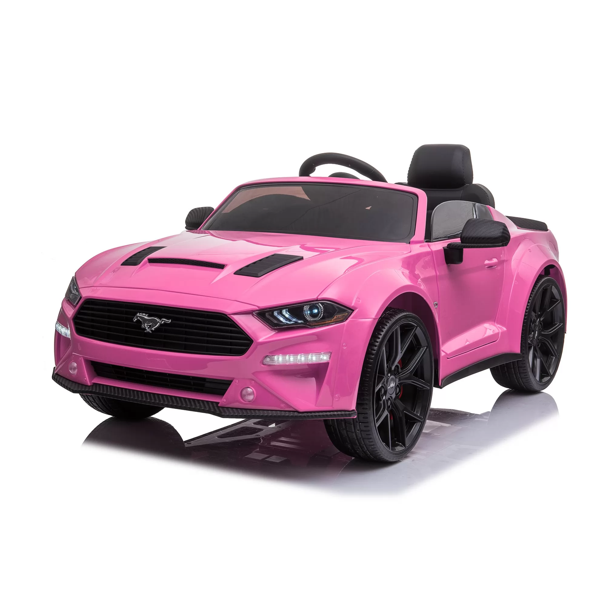 Official Licensed Ford Mustang Convertible Kids Ride-On Car 12V with 2.4G Remote, Opening Doors & Bluetooth Audio