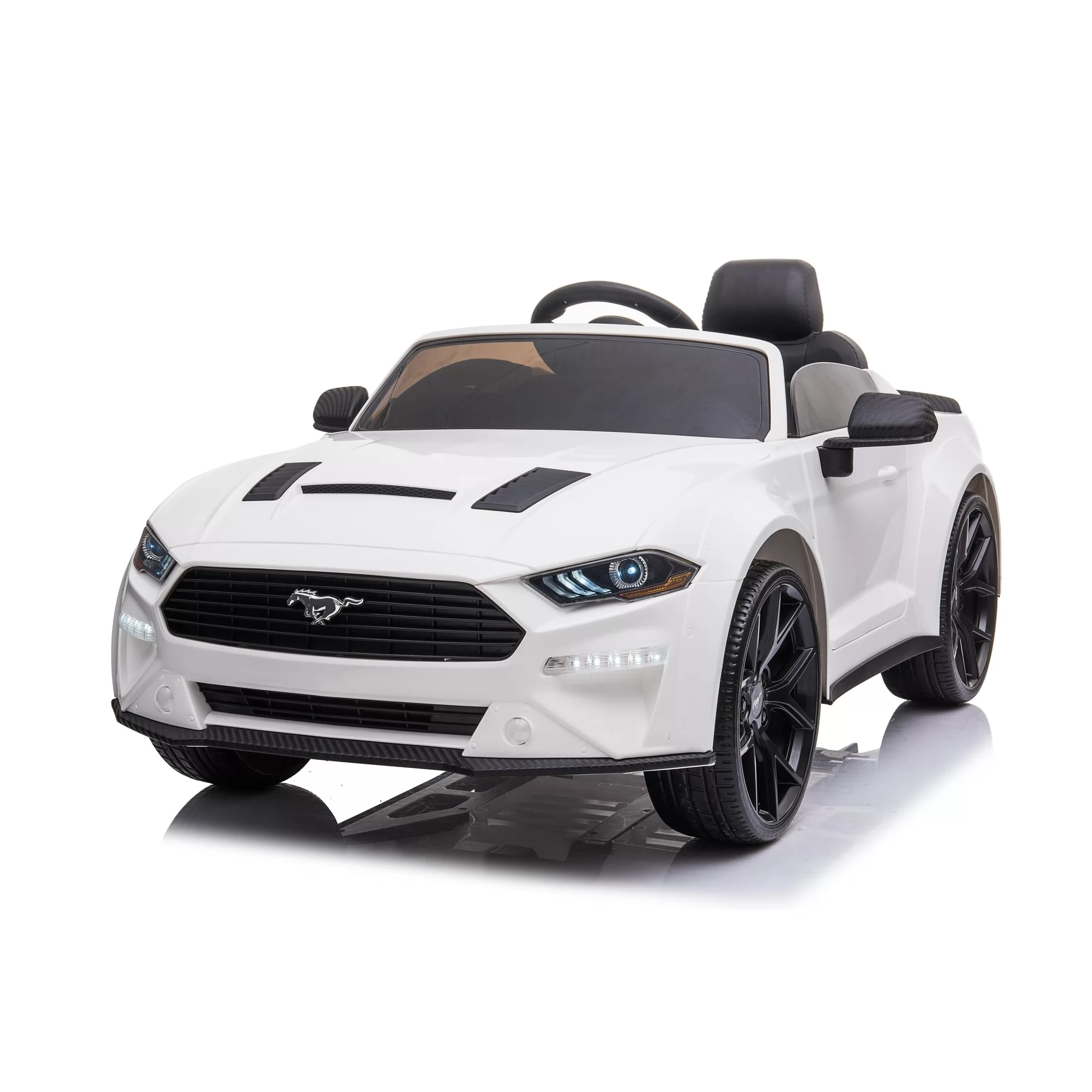 Official Licensed Ford Mustang Convertible Kids Ride-On Car 12V with 2.4G Remote, Opening Doors & Bluetooth Audio Featured Image