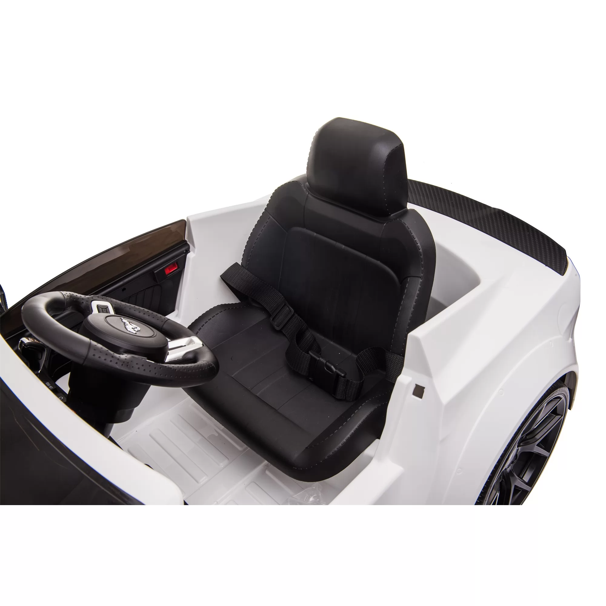 Official Licensed Ford Mustang Convertible Kids Ride-On Car 12V with 2.4G Remote, Opening Doors & Bluetooth Audio