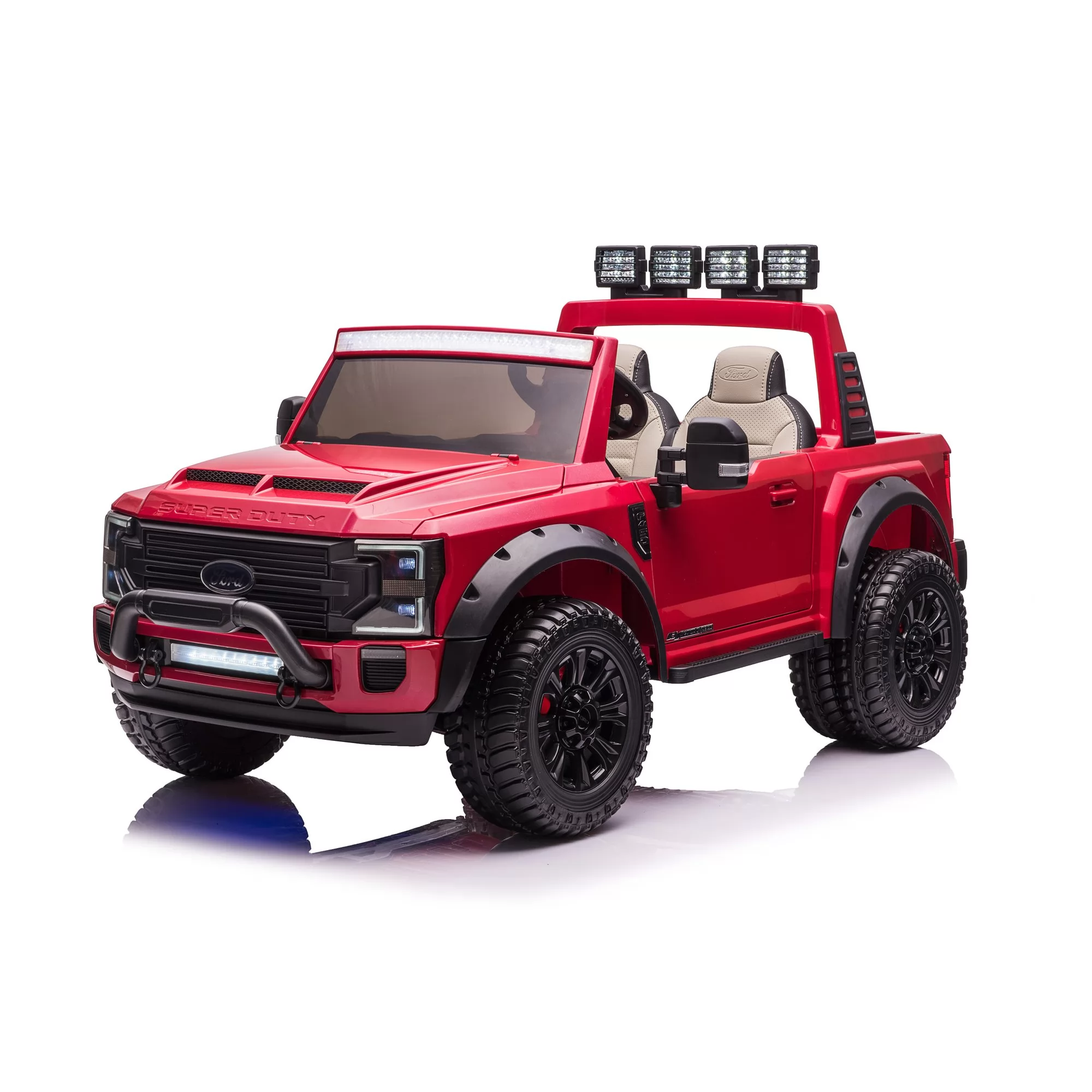 Official Licensed Ford Super Duty Kids Ride-On Truck 12V/24V with 2.4G Remote, Six EVA Wheels & Two Seats