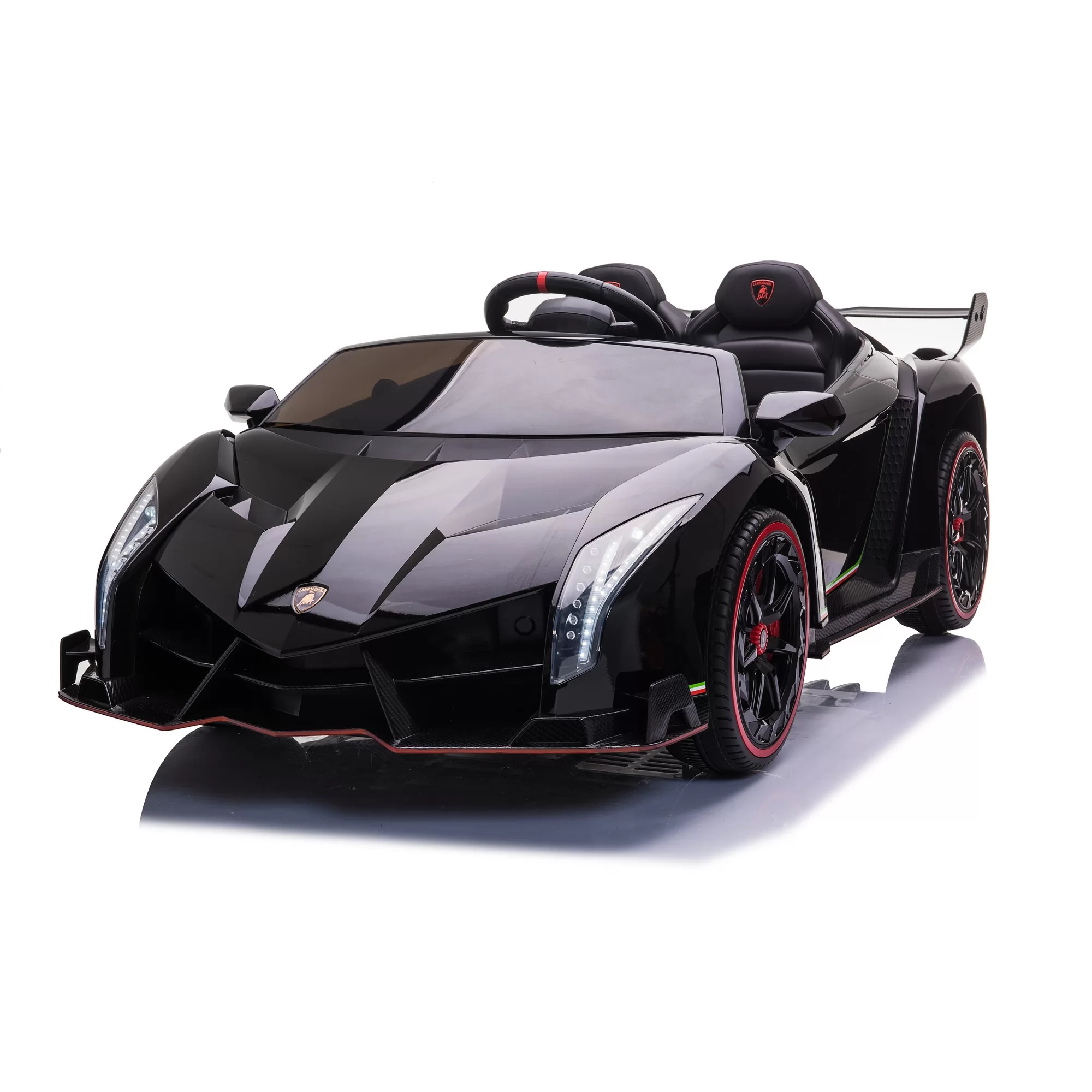 Official Licensed Lamborghini Veneno Roadster Kids Ride-On Car 12V7AH Full-Size 136cm Twin-Seat Body with Scissor Doors and 2.4G Remote
