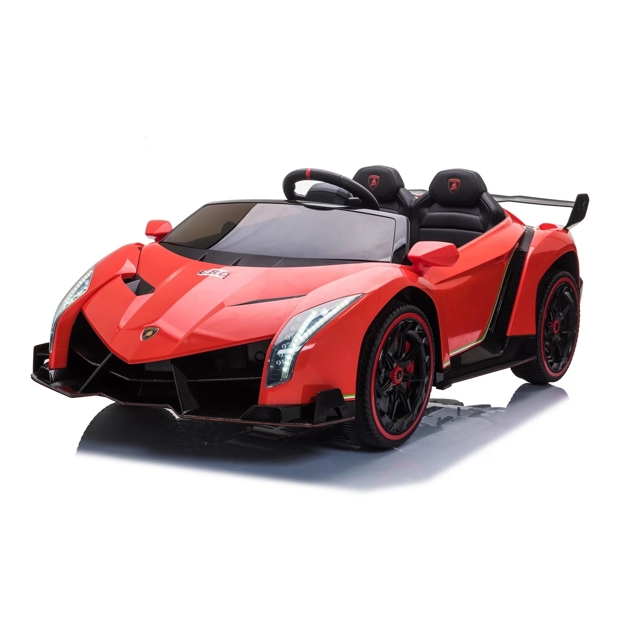 Official Licensed Lamborghini Veneno Roadster Kids Ride-On Car 12V7AH Full-Size 136cm Twin-Seat Body with Scissor Doors and 2.4G Remote