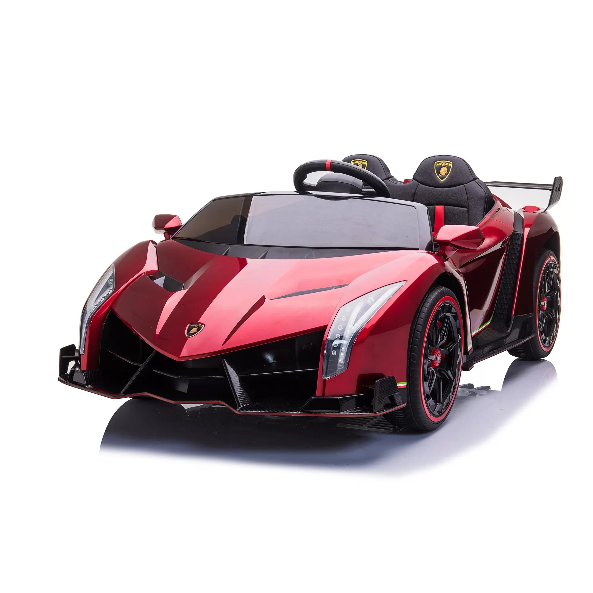 Official Licensed Lamborghini Veneno Roadster Kids Ride-On Car 12V7AH Full-Size 136cm Twin-Seat Body with Scissor Doors and 2.4G Remote