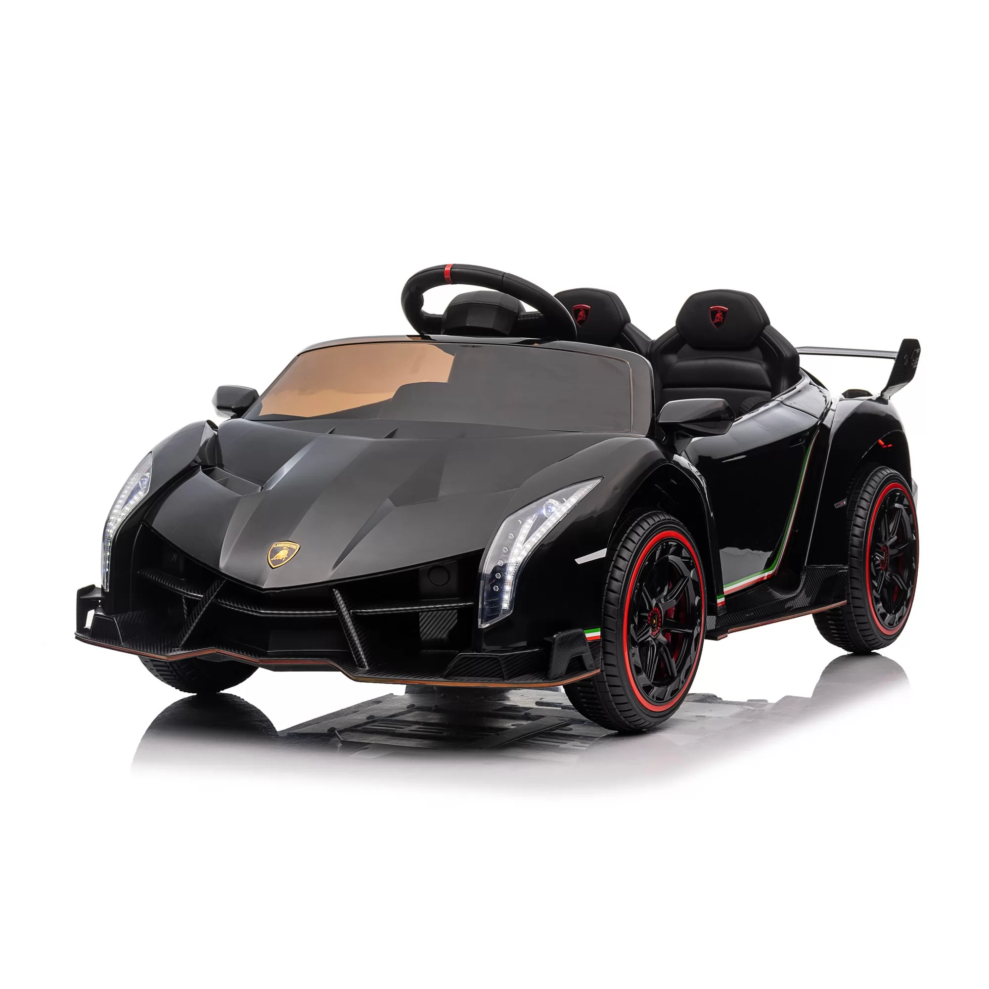 Official Licensed Lamborghini Veneno Roadster Kids Ride-On Car 12V with Scissor Doors, Twin Seats and 2.4G Remote