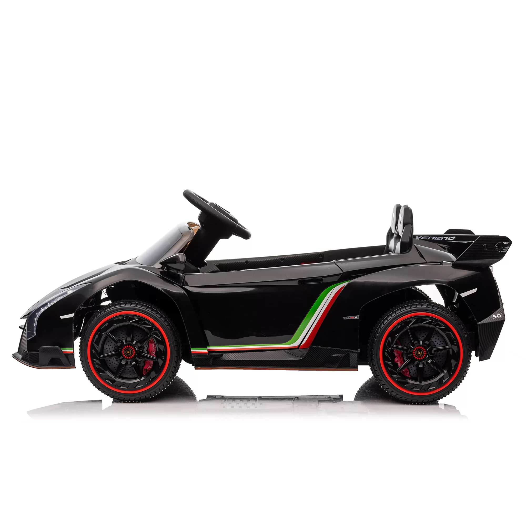Official Licensed Lamborghini Veneno Roadster Kids Ride-On Car 12V with Scissor Doors, Twin Seats and 2.4G Remote