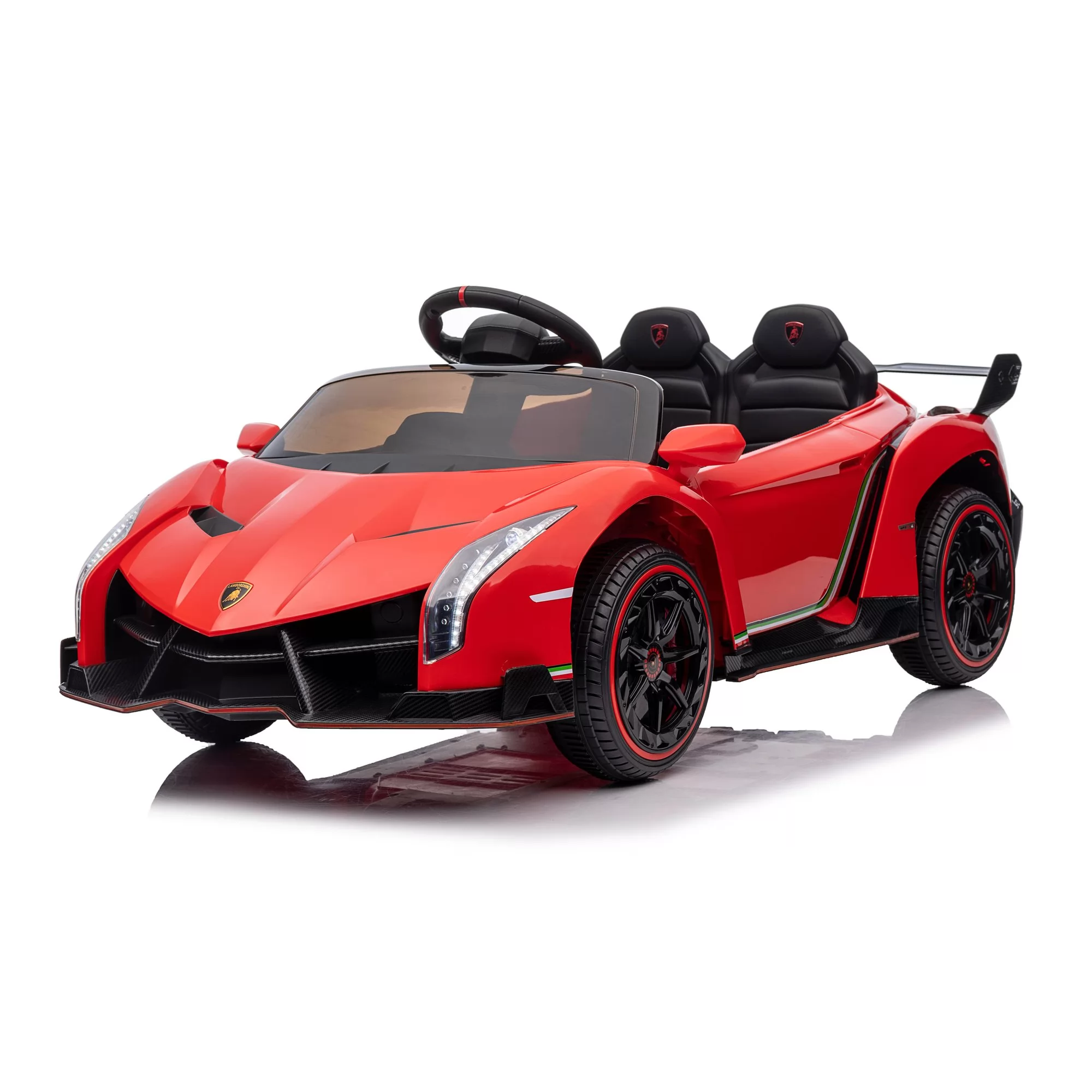 Official Licensed Lamborghini Veneno Roadster Kids Ride-On Car 12V with Scissor Doors, Twin Seats and 2.4G Remote