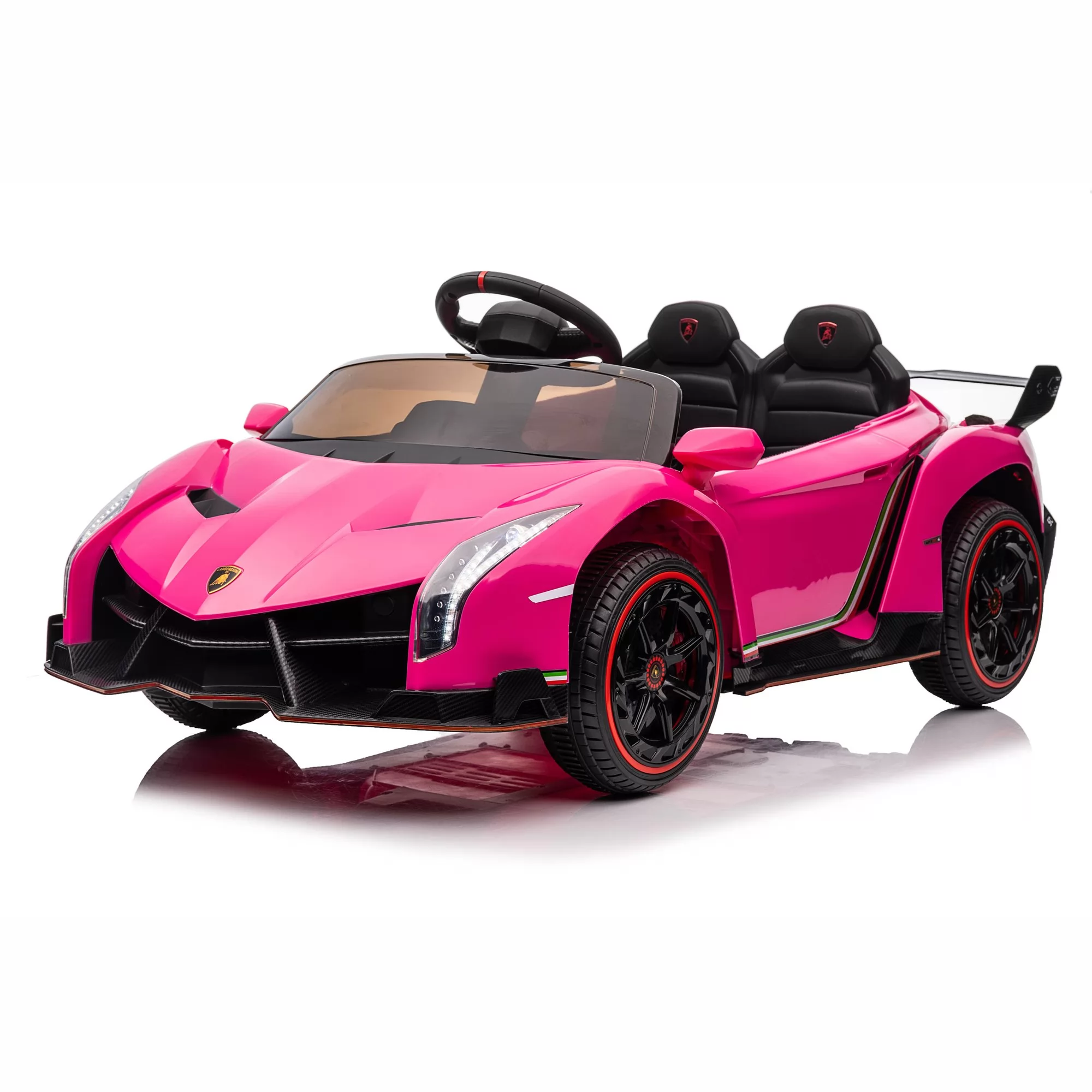 Official Licensed Lamborghini Veneno Roadster Kids Ride-On Car 12V with Scissor Doors, Twin Seats and 2.4G Remote