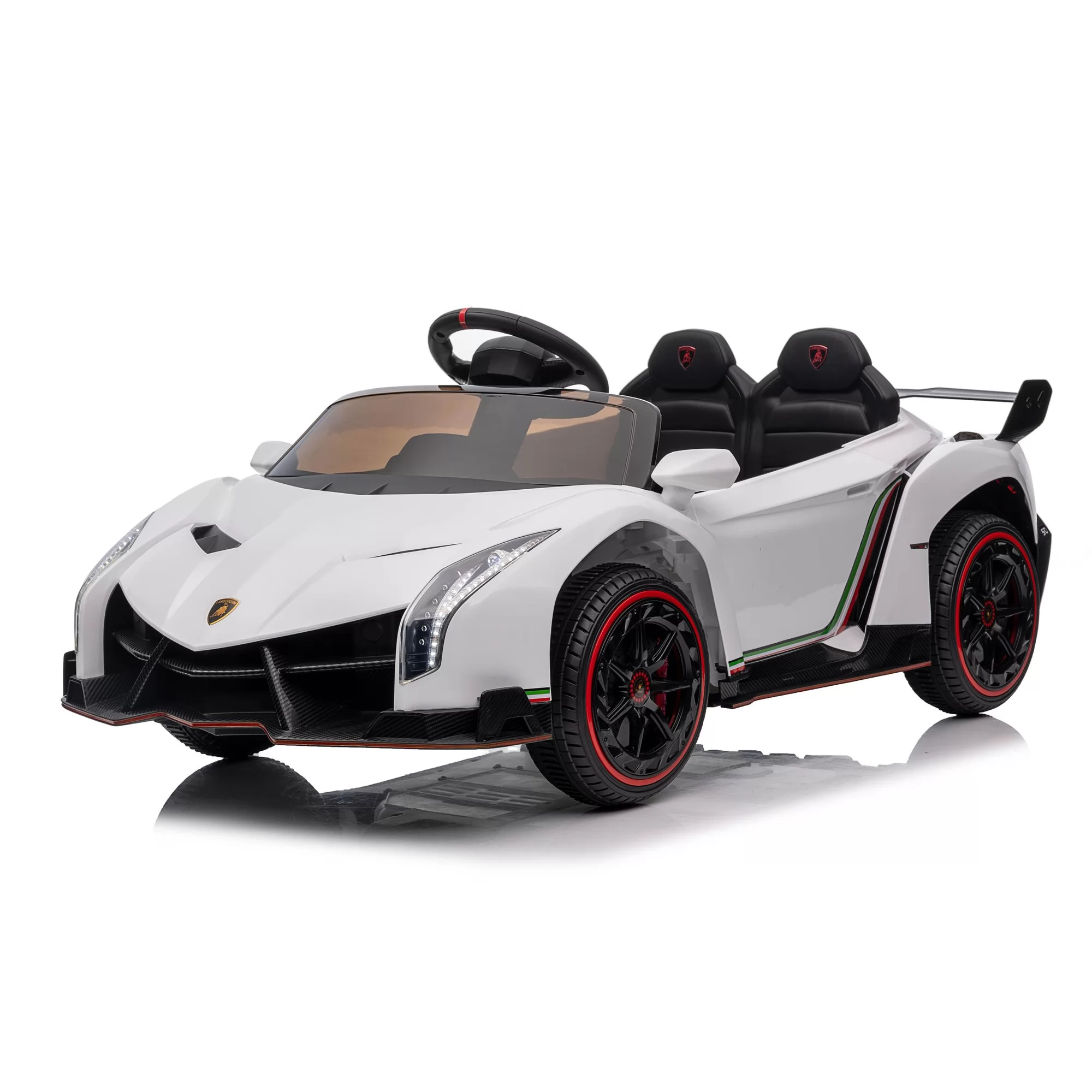 Official Licensed Lamborghini Veneno Roadster Kids Ride-On Car 12V with Scissor Doors, Twin Seats and 2.4G Remote