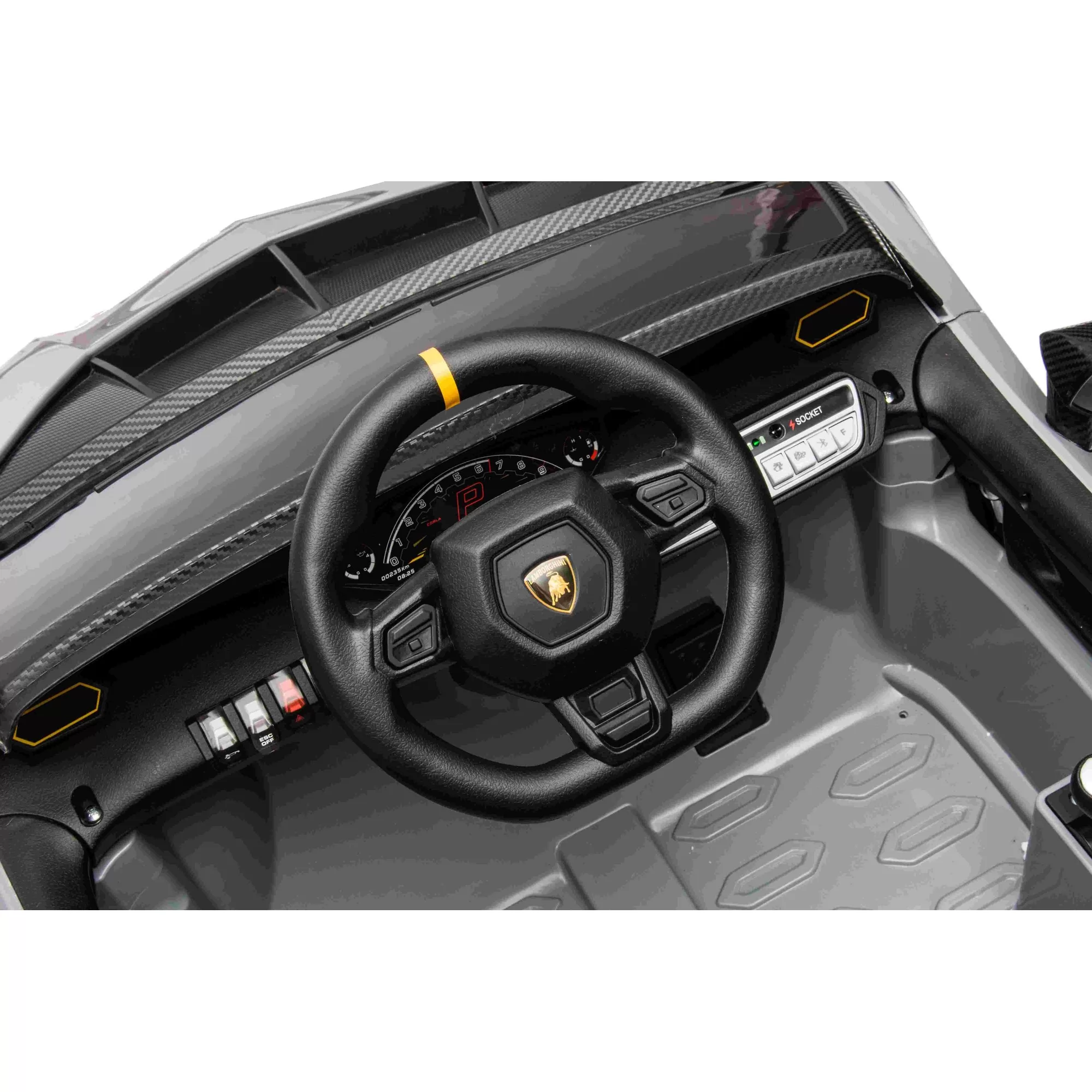 Official Licensed Lamborghini Roadster Kids Ride-On Car 12V with 2.4G Remote, Mobile APP, Bluetooth and Scissor Doors