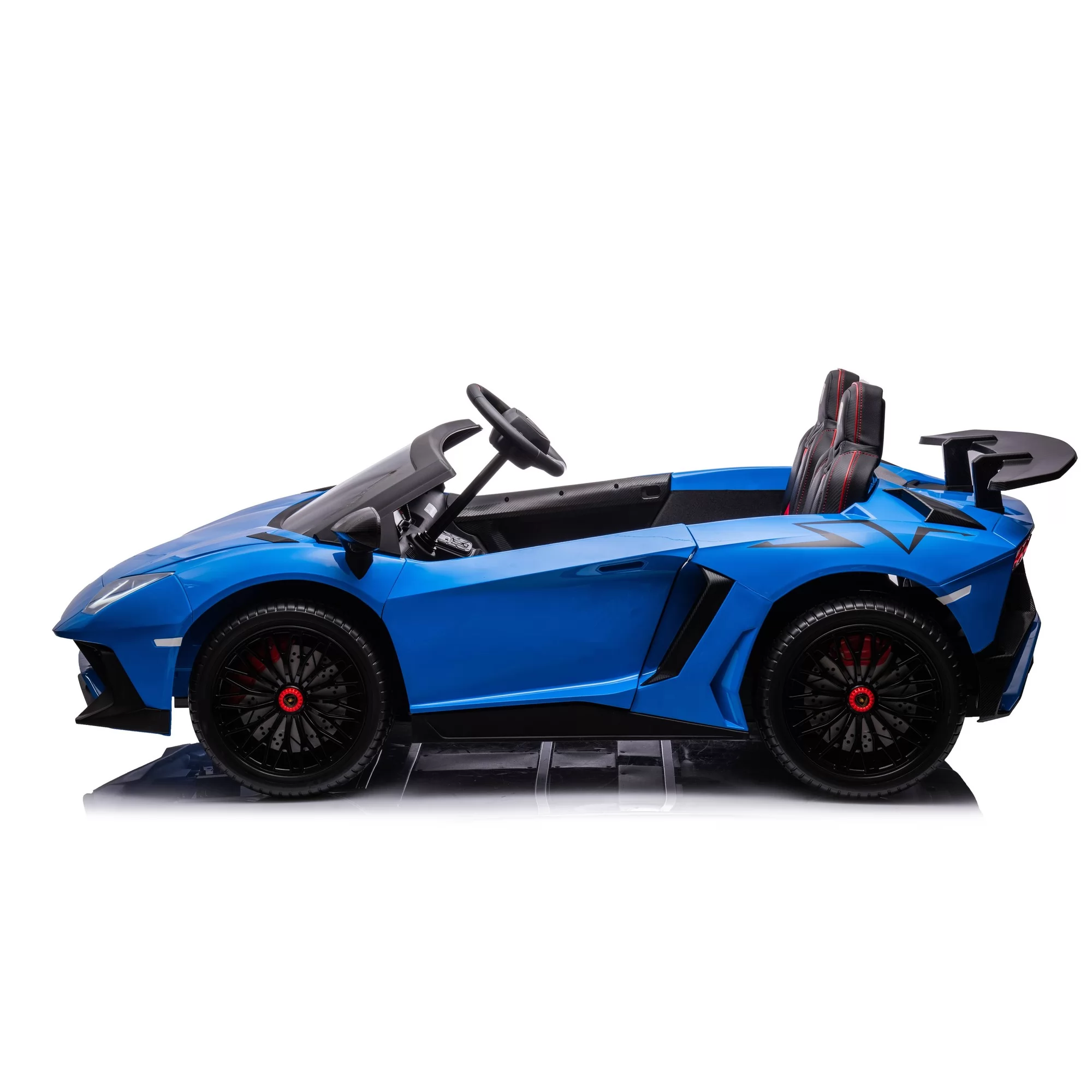 Official Licensed Lamborghini Aventador SV Kids Ride-On Car 24V Brushless Motor, 176cm Two-Seater Open-Top with Hydraulic Scissor Doors