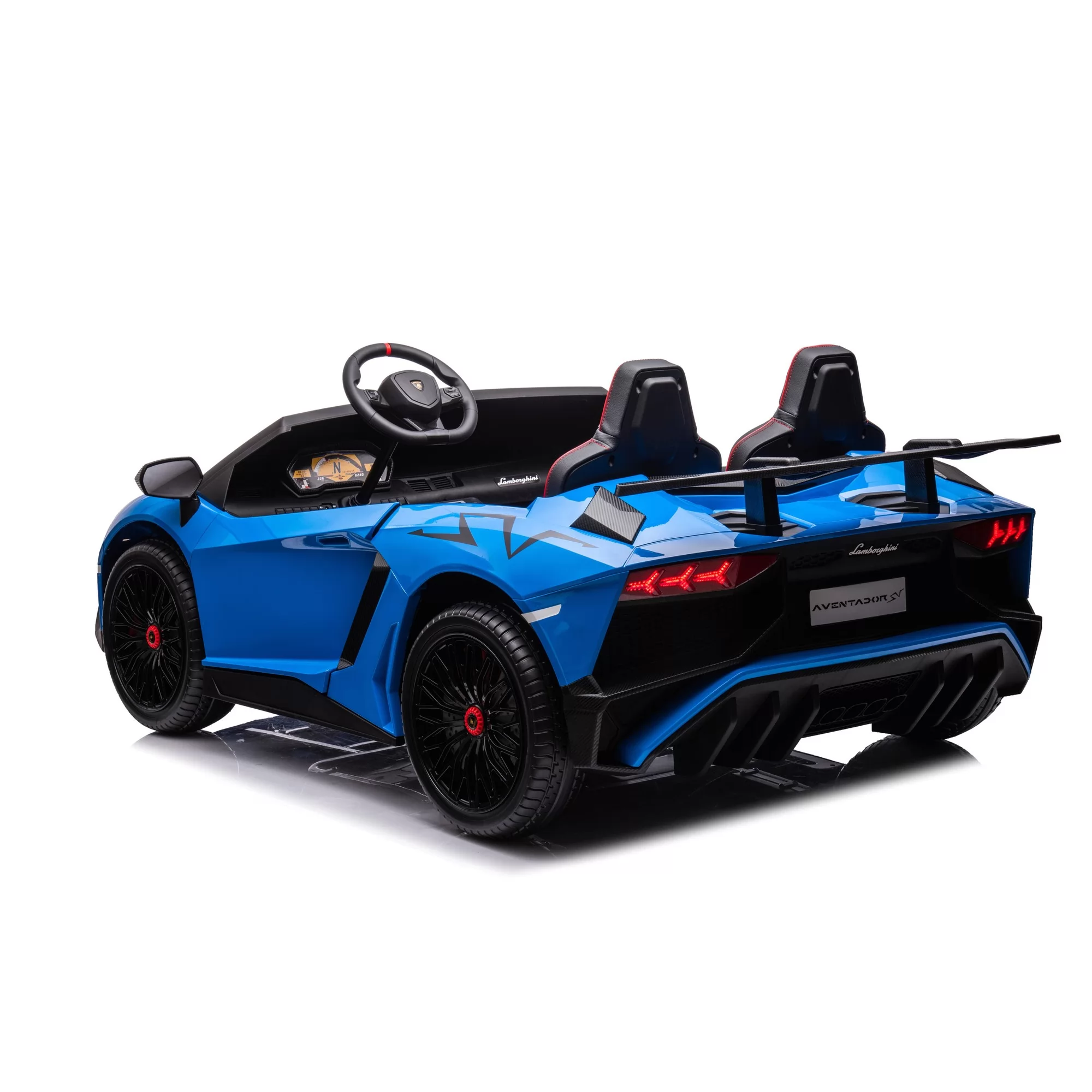 Official Licensed Lamborghini Aventador SV Kids Ride-On Car 24V Brushless Motor, 176cm Two-Seater Open-Top with Hydraulic Scissor Doors