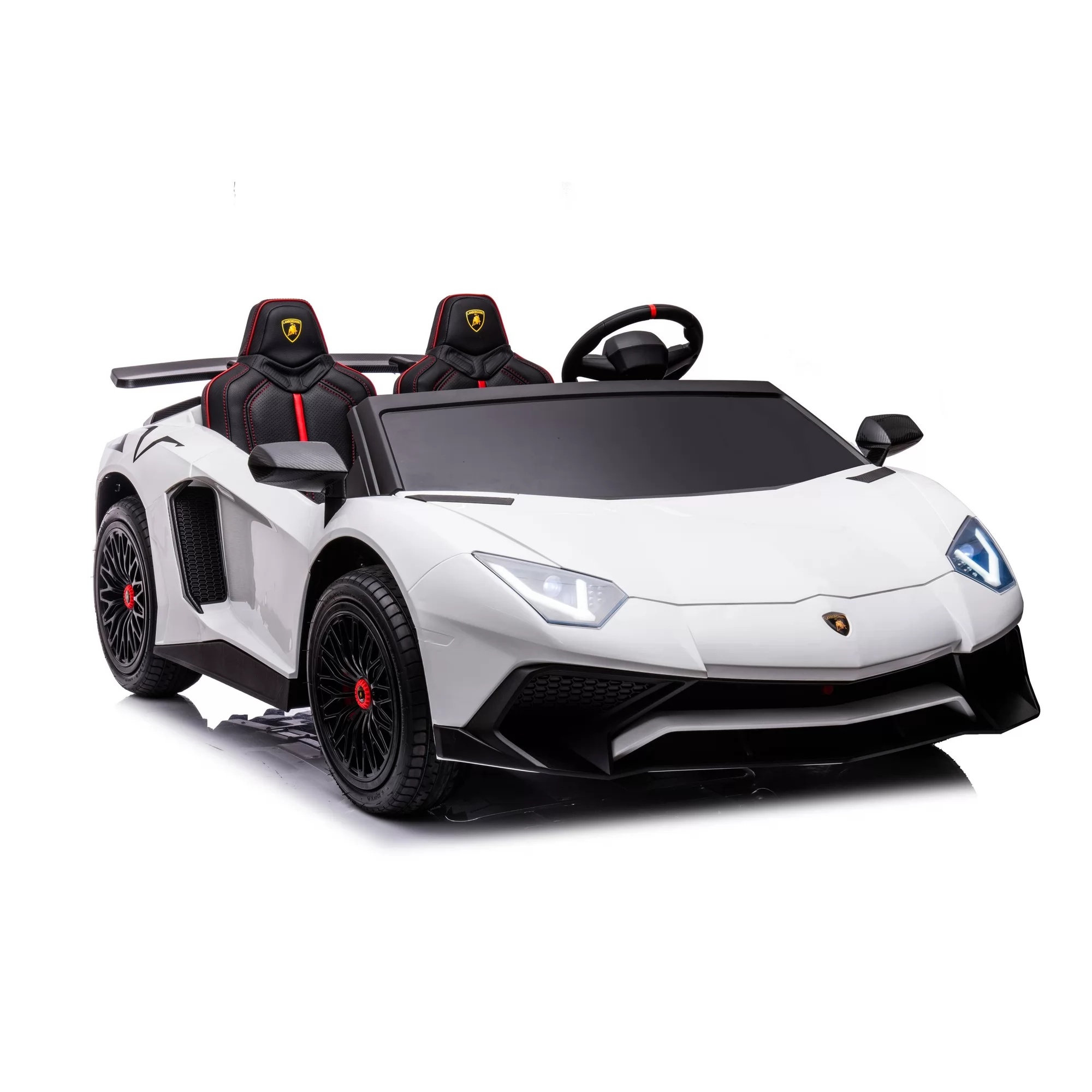 Official Licensed Lamborghini Aventador SV Kids Ride-On Car 24V Brushless Motor, 176cm Two-Seater Open-Top with Hydraulic Scissor Doors