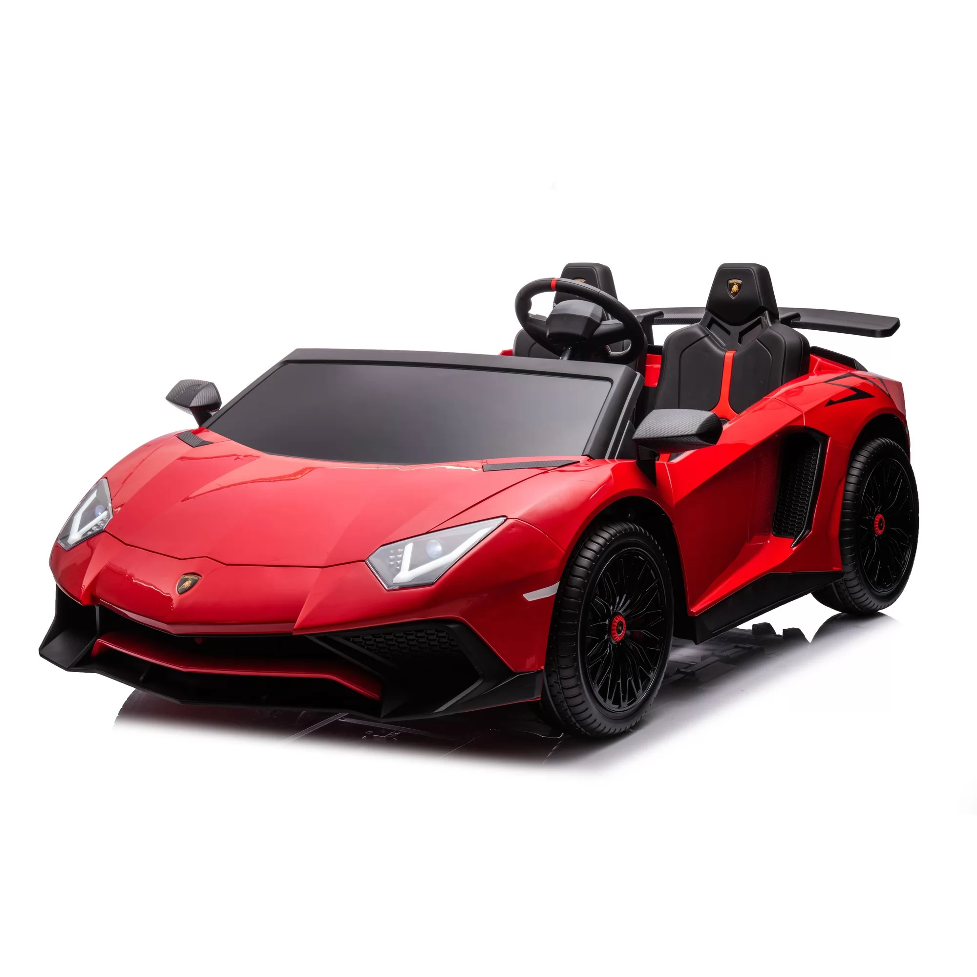 Official Licensed Lamborghini Aventador SV Kids Ride-On Car 24V Brushless Motor, 176cm Two-Seater Open-Top with Hydraulic Scissor Doors