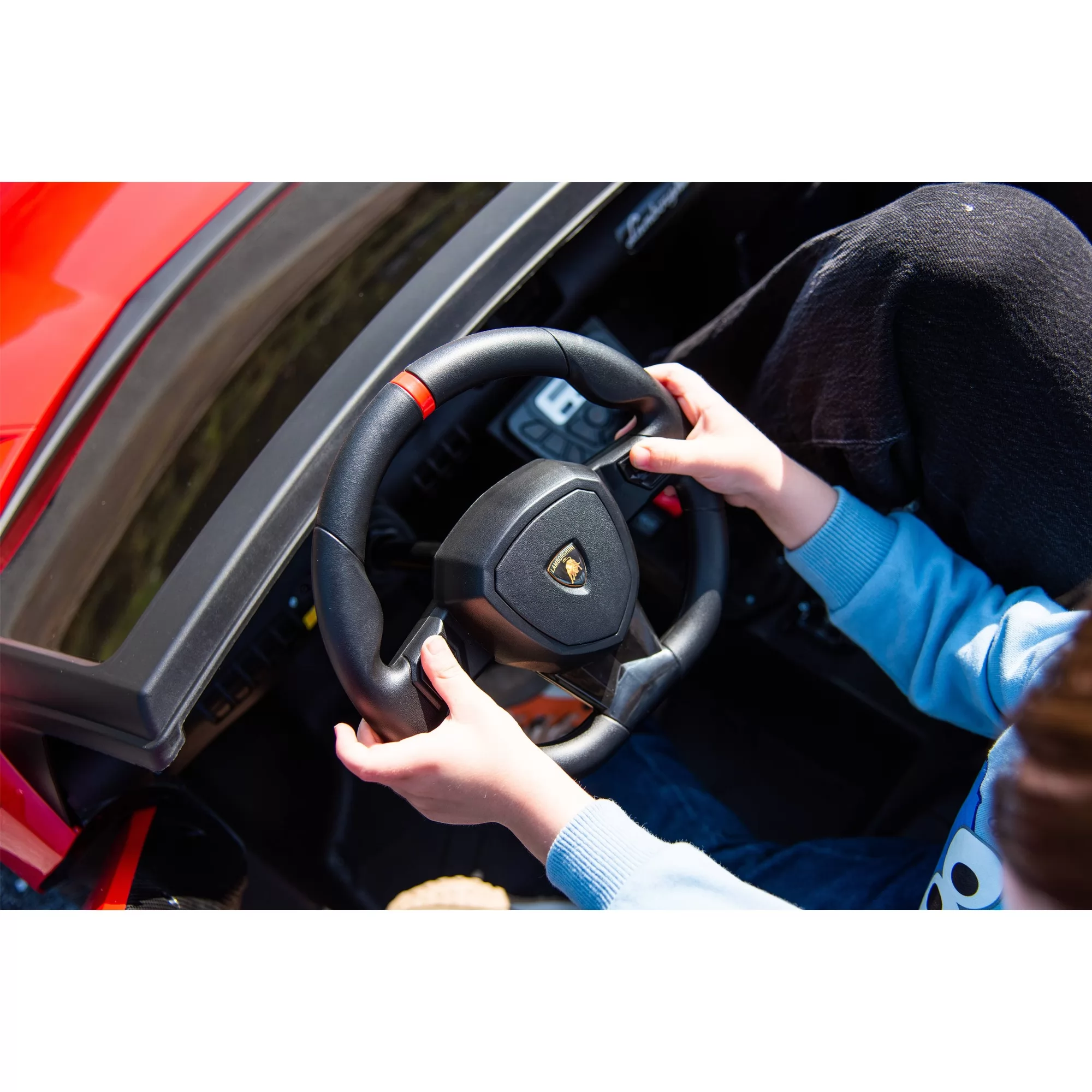 Official Licensed Lamborghini Aventador SV Kids Ride-On Car 24V Brushless Motor, 176cm Two-Seater Open-Top with Hydraulic Scissor Doors