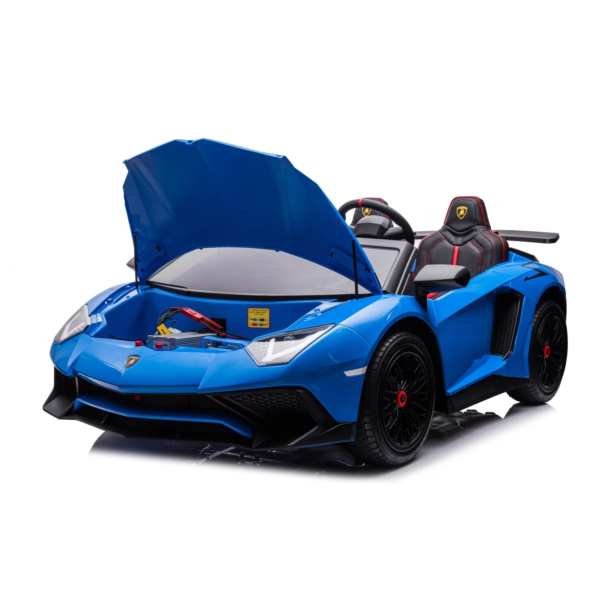 Official Licensed Lamborghini Aventador SV Kids Ride-On Car 24V Brushless Motor, 176cm Two-Seater Open-Top with Hydraulic Scissor Doors