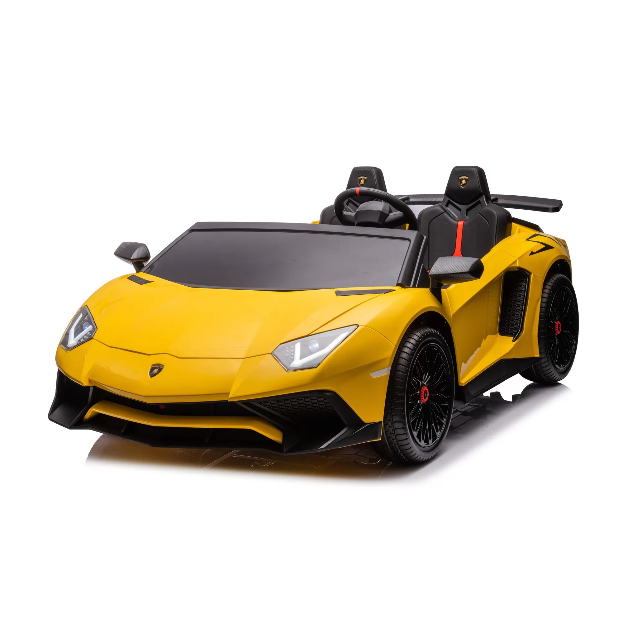 Official Licensed Lamborghini Aventador SV Kids Ride-On Car 24V Brushless Motor, 176cm Two-Seater Open-Top with Hydraulic Scissor Doors