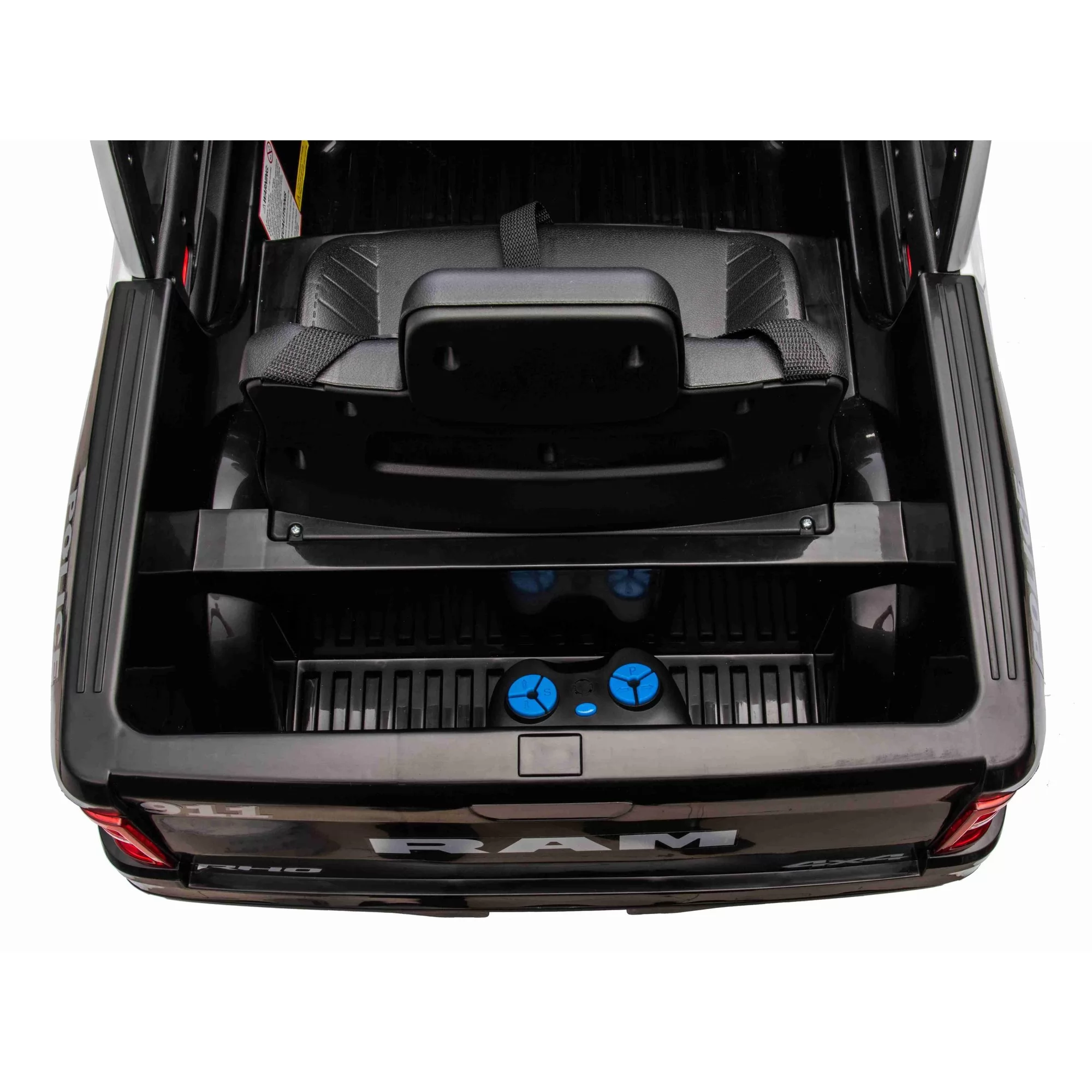 Official Licensed Dodge Ram 1500 RHO 12V Kids Ride-On Truck – Police Edition with Red & Blue LED Light Bar, 2.4G Remote Control & MP3