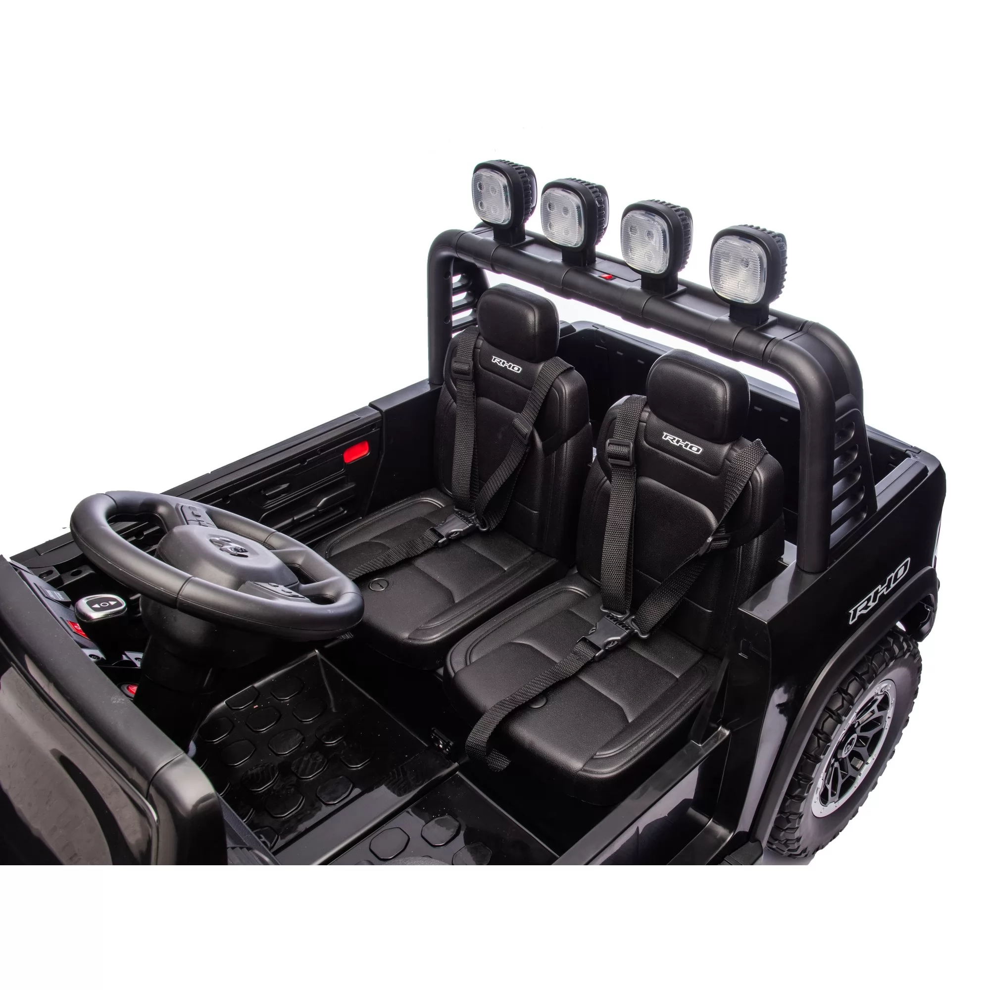 Official Licensed Dodge Ram 1500 RHO Super Truck 12V Kids Ride-On Car – Two-Seater Pickup with 2.4G Remote Control, LED Spotlight Bar & MP3