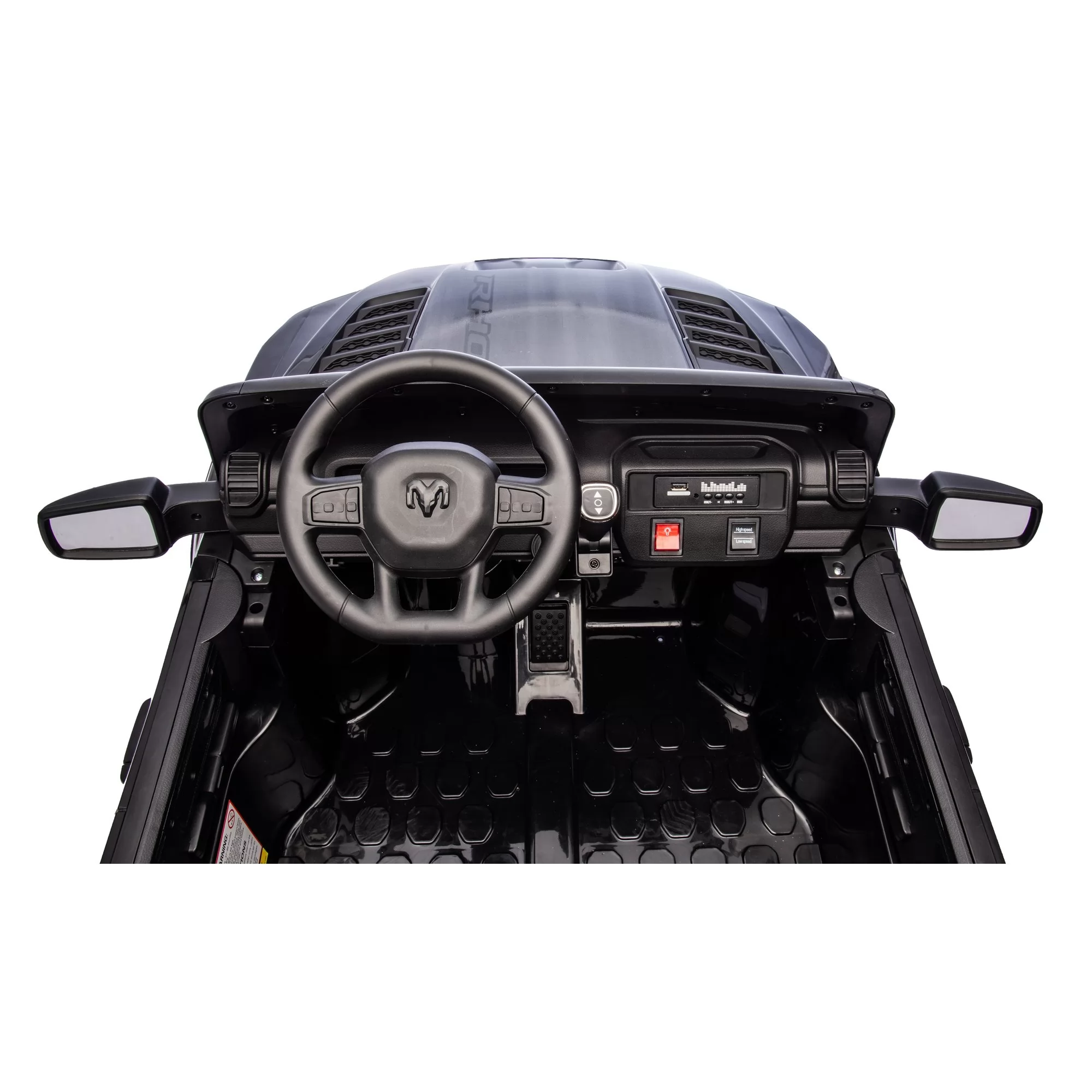 Official Licensed Dodge Ram 1500 RHO Super Truck 12V Kids Ride-On Car – Two-Seater Pickup with 2.4G Remote Control, LED Spotlight Bar & MP3