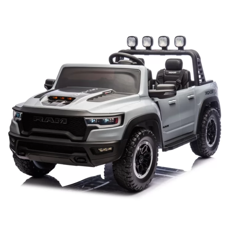 Official Licensed Dodge Ram 1500 RHO Super Truck 12V Kids Ride-On Car – Two-Seater Pickup with 2.4G Remote Control, LED Spotlight Bar & MP3