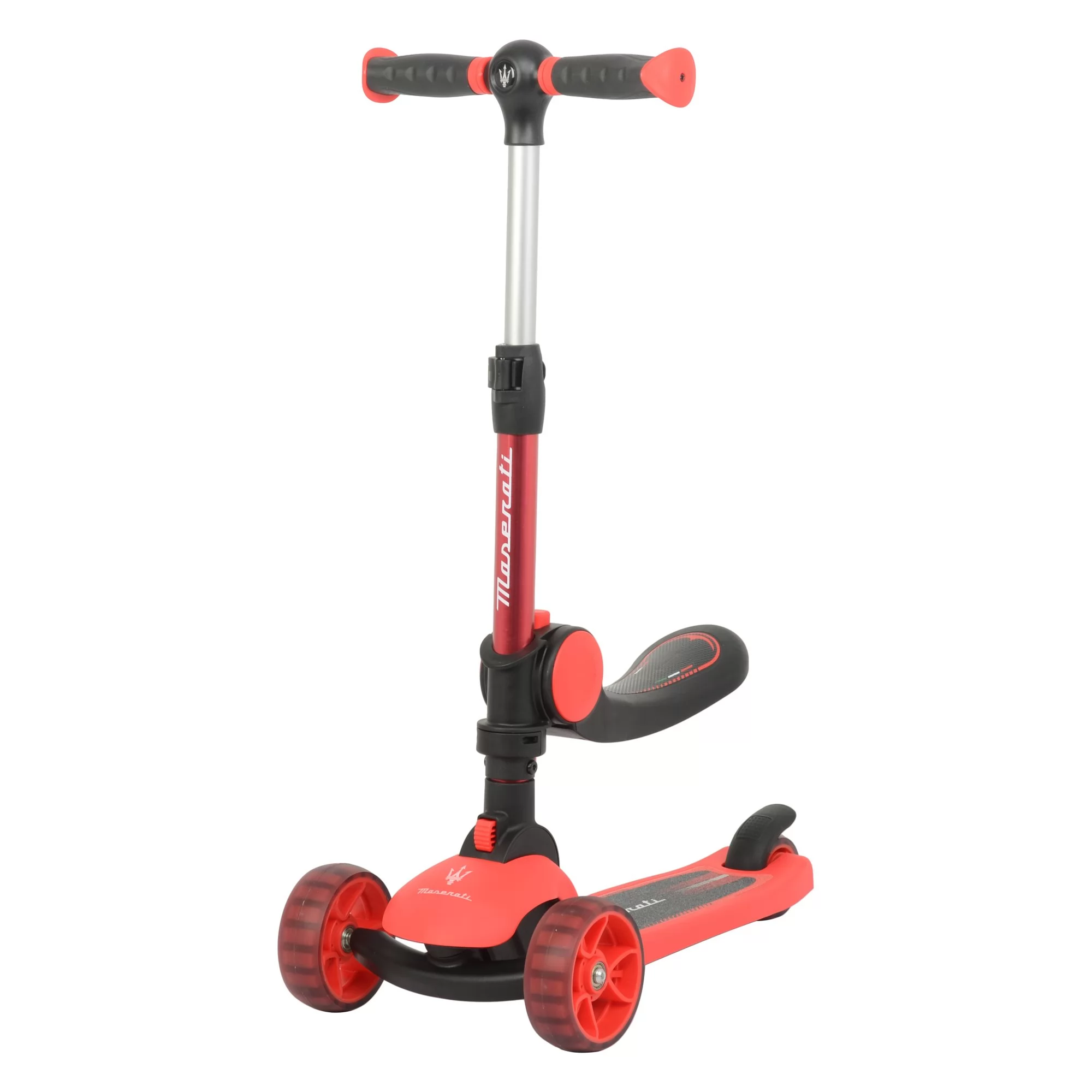 Official Licensed Maserati 2-in-1 Kids Scooter with Flip-Out Seat & Height-Adjustable T-Bar