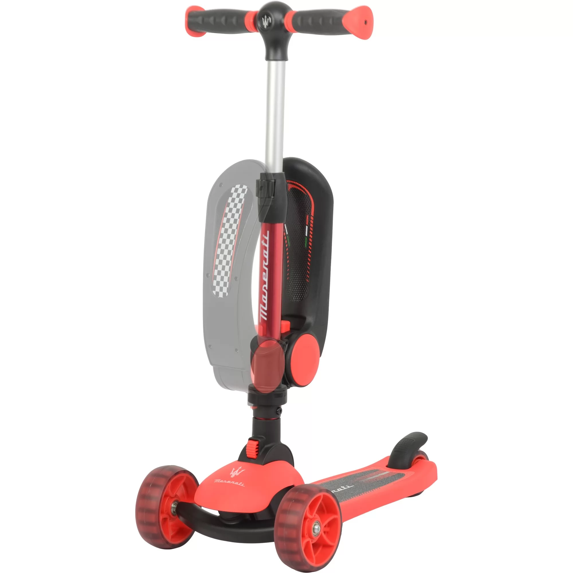 Official Licensed Maserati 2-in-1 Kids Scooter with Flip-Out Seat & Height-Adjustable T-Bar