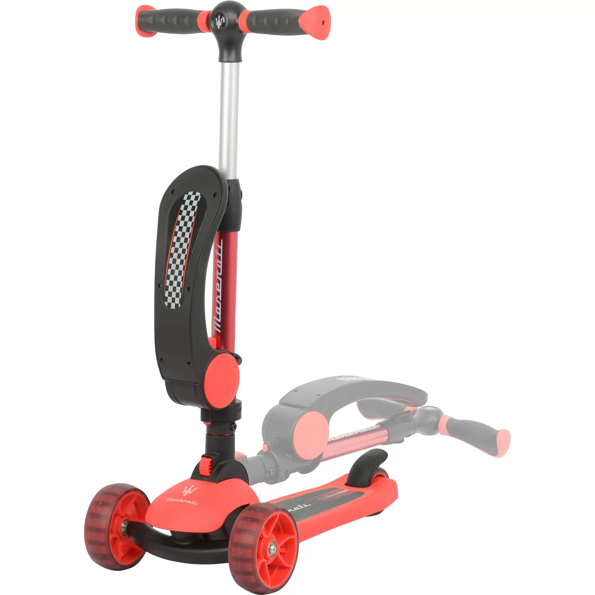 Official Licensed Maserati 2-in-1 Kids Scooter with Flip-Out Seat & Height-Adjustable T-Bar