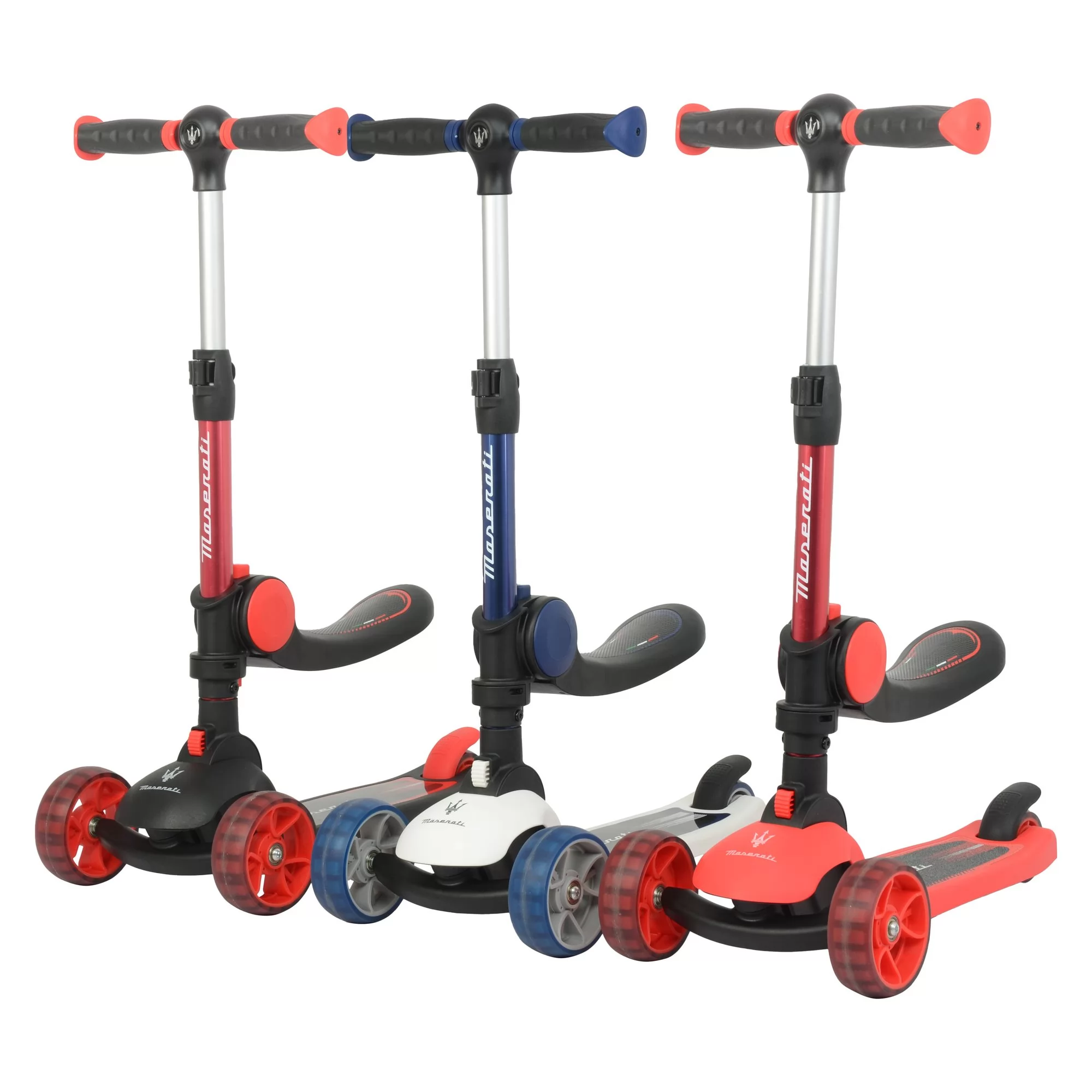 Official Licensed Maserati 2-in-1 Kids Scooter with Flip-Out Seat & Height-Adjustable T-Bar