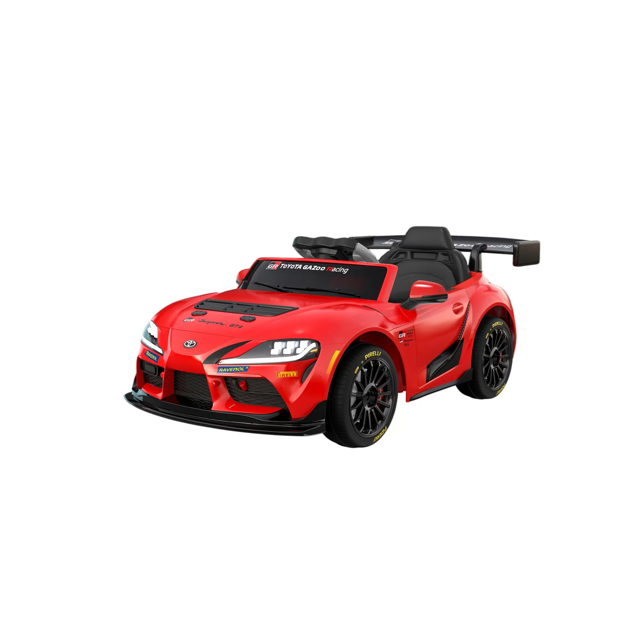 Toyota GR Supra GT4 12V Ride-On Sports Car for Kids | Racing Rear Wing, 2.4G Remote