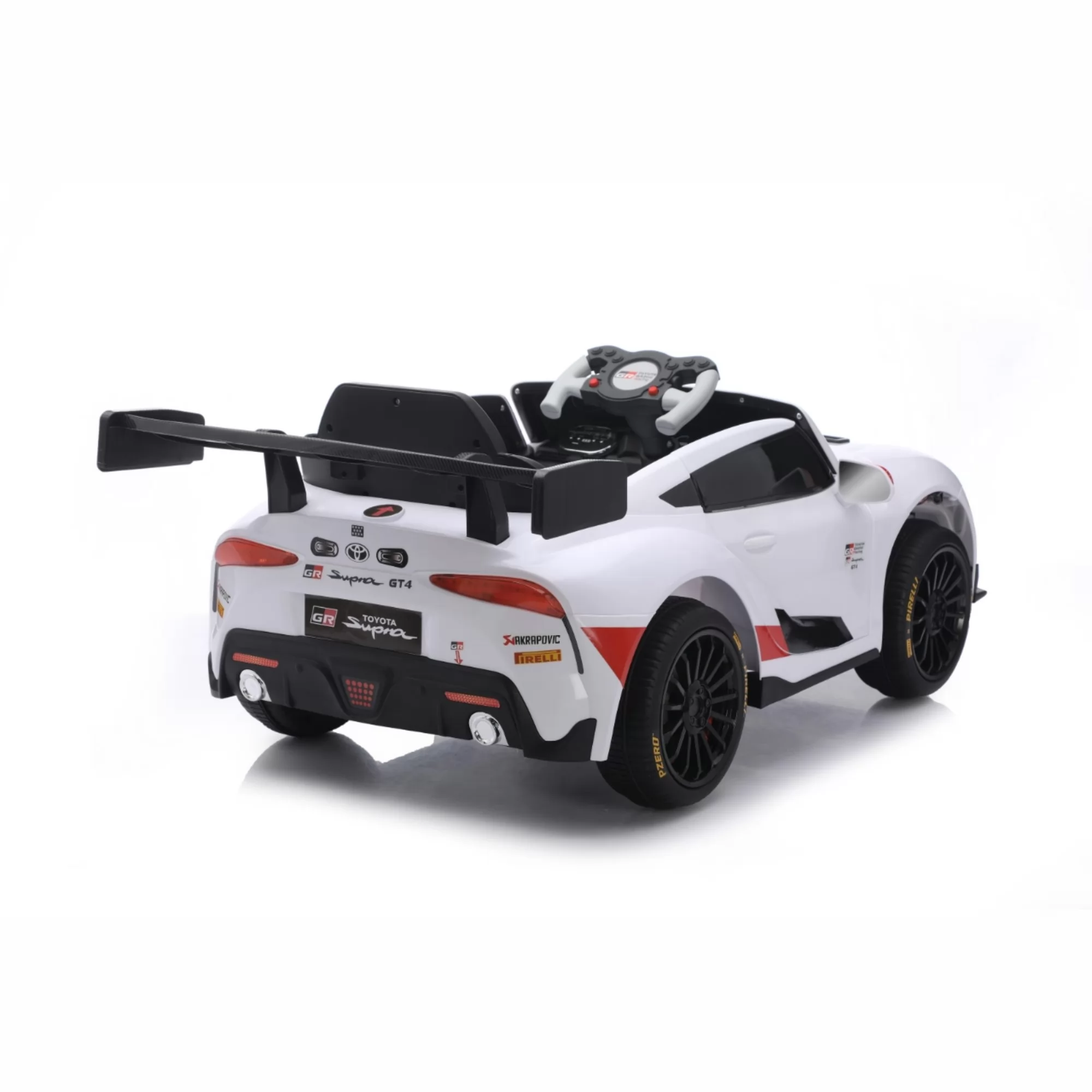Toyota GR Supra GT4 12V Ride-On Sports Car for Kids | Racing Rear Wing, 2.4G Remote