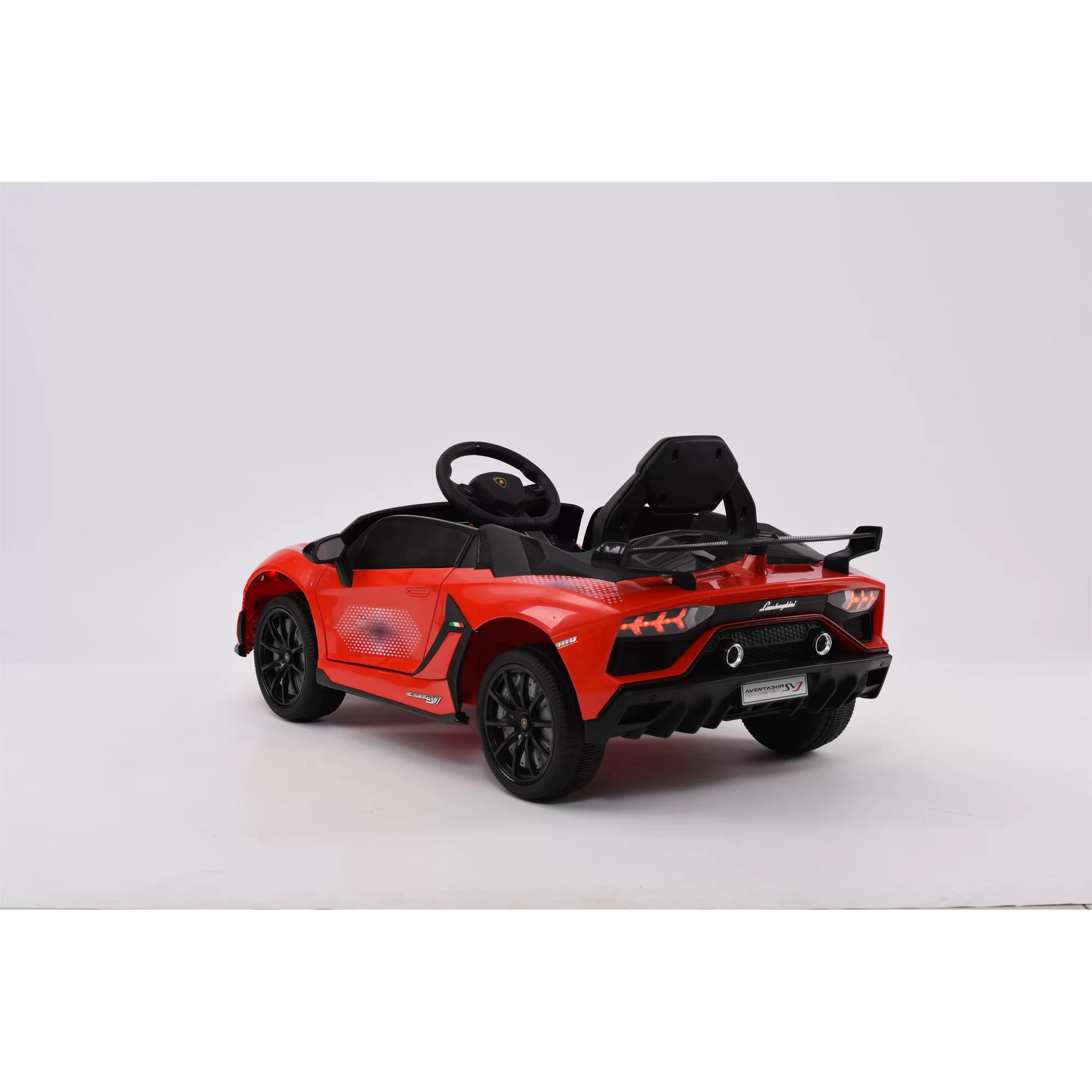 Official Licensed Lamborghini Aventador SVJ Roadster Kids Ride-On Car 12V Compact Single Seat with Scissor Doors and 2.4G Remote