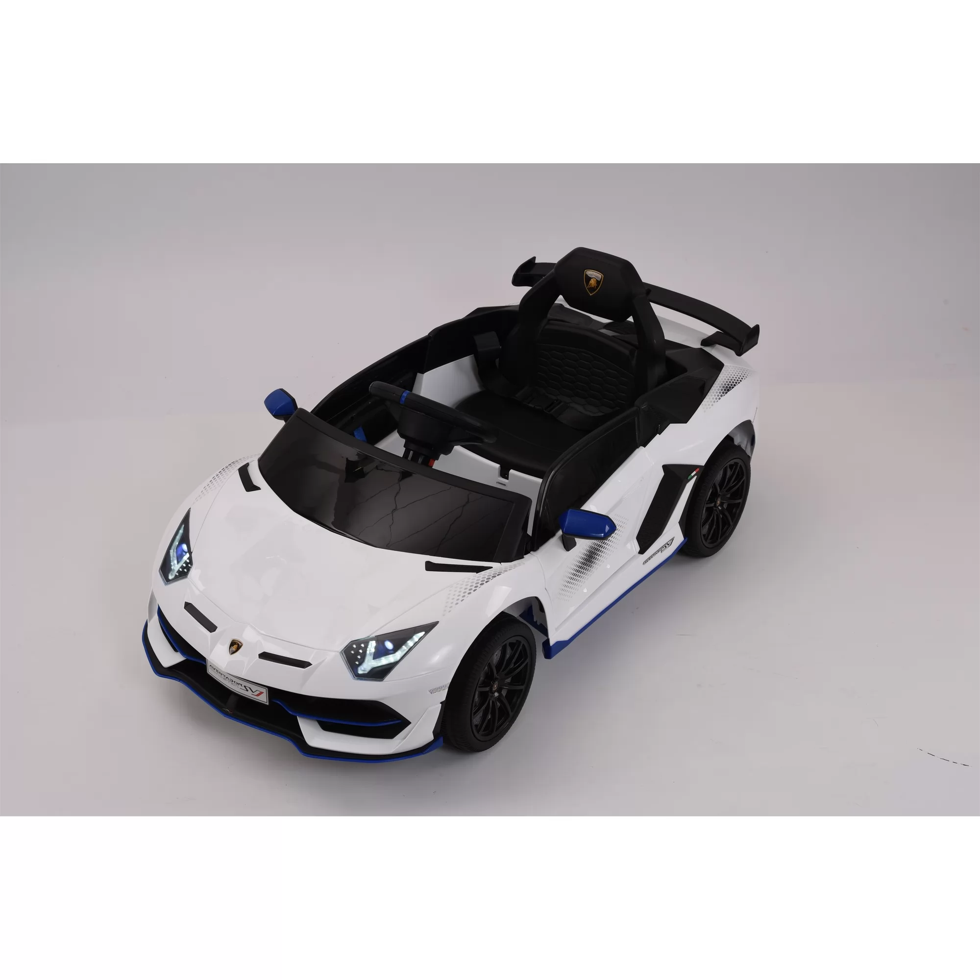Official Licensed Lamborghini Aventador SVJ Roadster Kids Ride-On Car 12V Compact Single Seat with Scissor Doors and 2.4G Remote