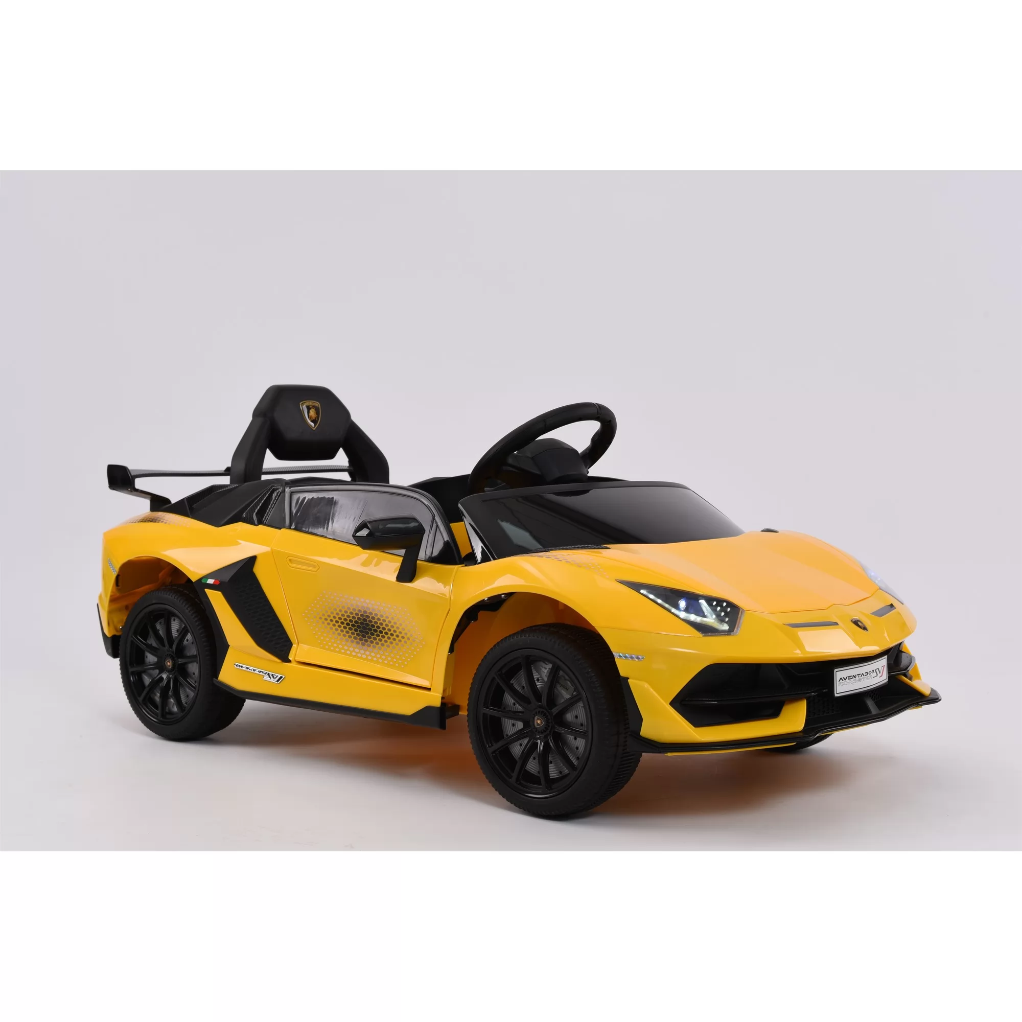 Official Licensed Lamborghini Aventador SVJ Roadster Kids Ride-On Car 12V Compact Single Seat with Scissor Doors and 2.4G Remote