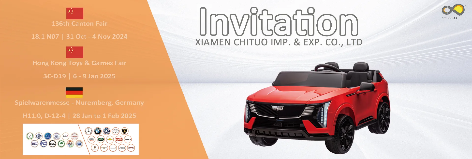 CHITUO RIDE ON TOYS Invites You to Join Us at Upcoming Trade Shows – Business Opportunities Await!